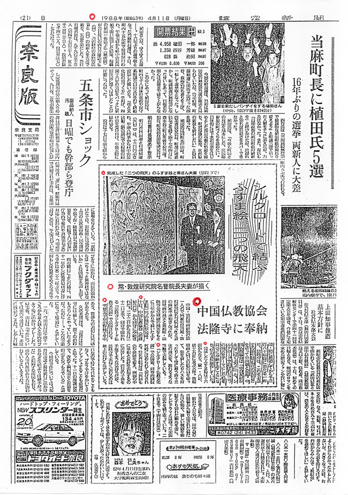 1988年(昭和63年)4月11日 読売新聞記事
