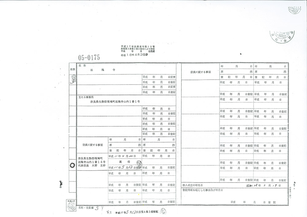 法隆寺大野玄妙管長への事実確認書