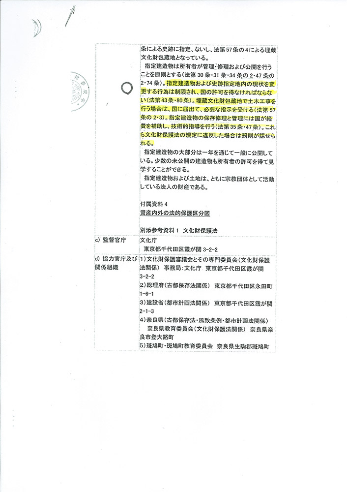 法隆寺大野玄妙管長への事実確認書